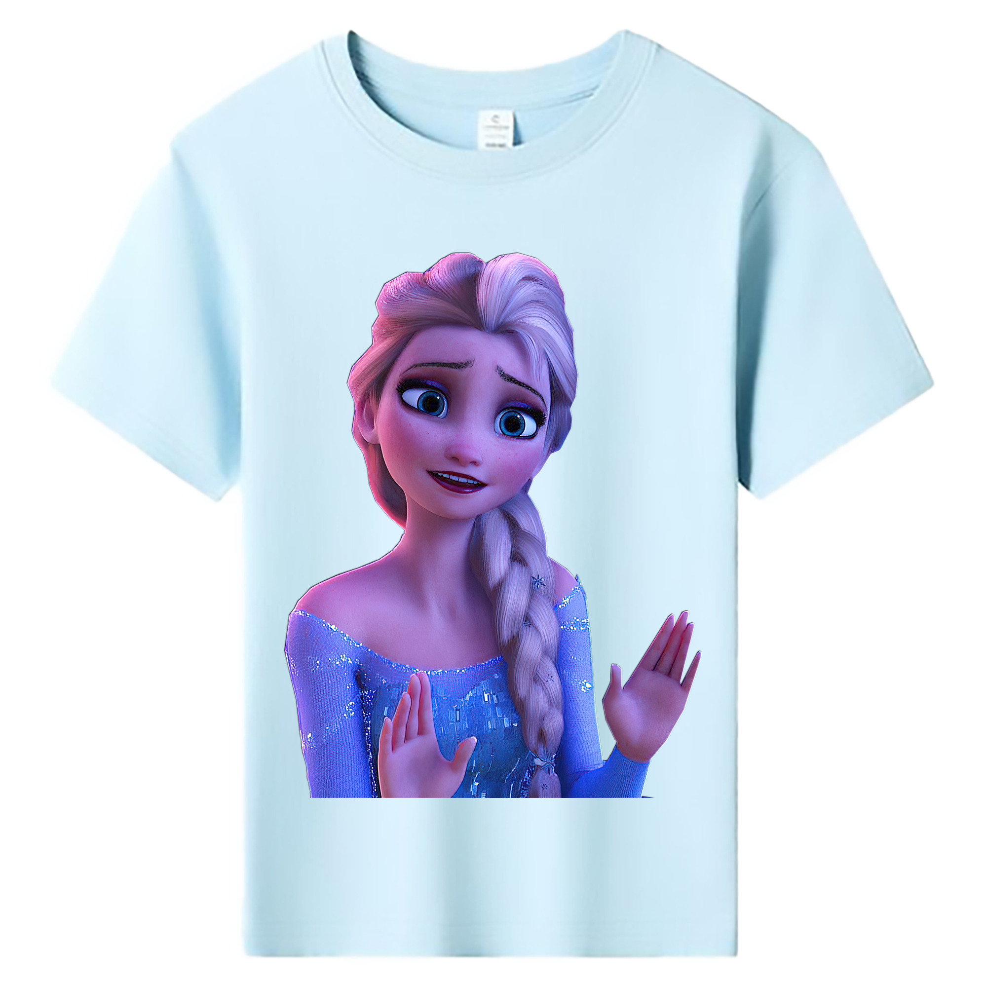 （画像用） アナと雪の女王 アンナ エルサ Frozen Anna Elsa 綿100％キッズTシャツ（フロントプリント）